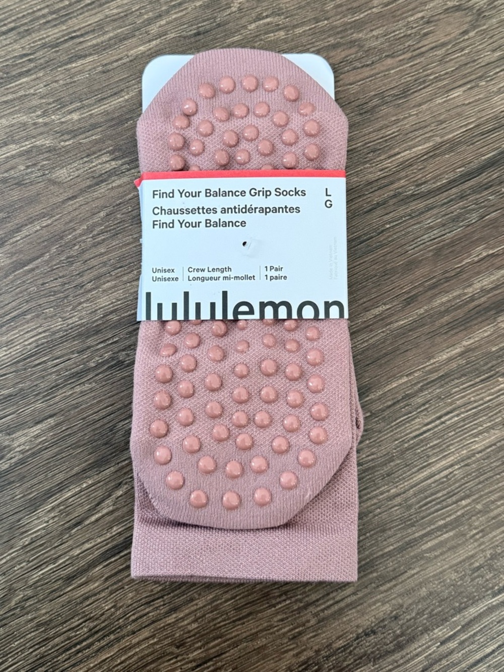 (NWT) Lululemon Grip Crew Socks (Size L)